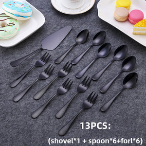 Discover the Elegance of Our Black Stainless Steel Western Cutlery Set