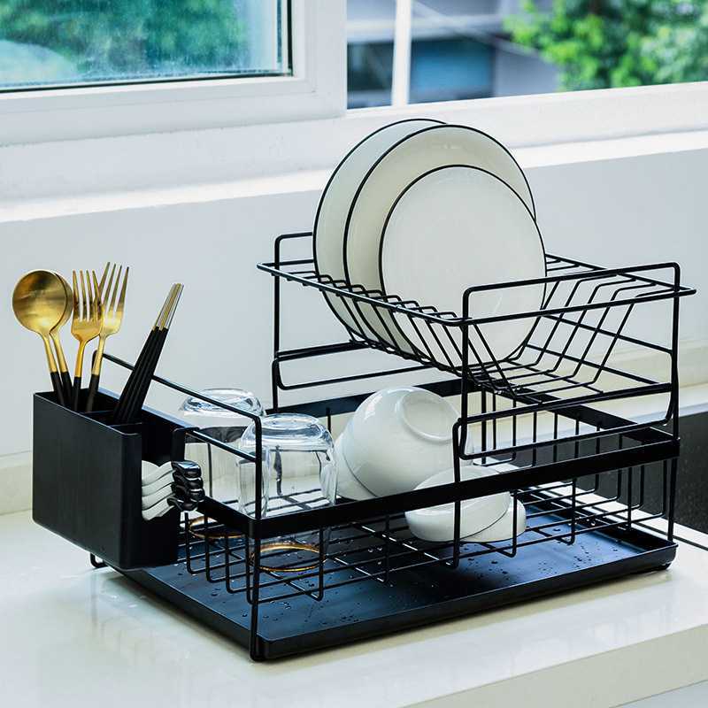 Kitchen dish storage rack for kitchen