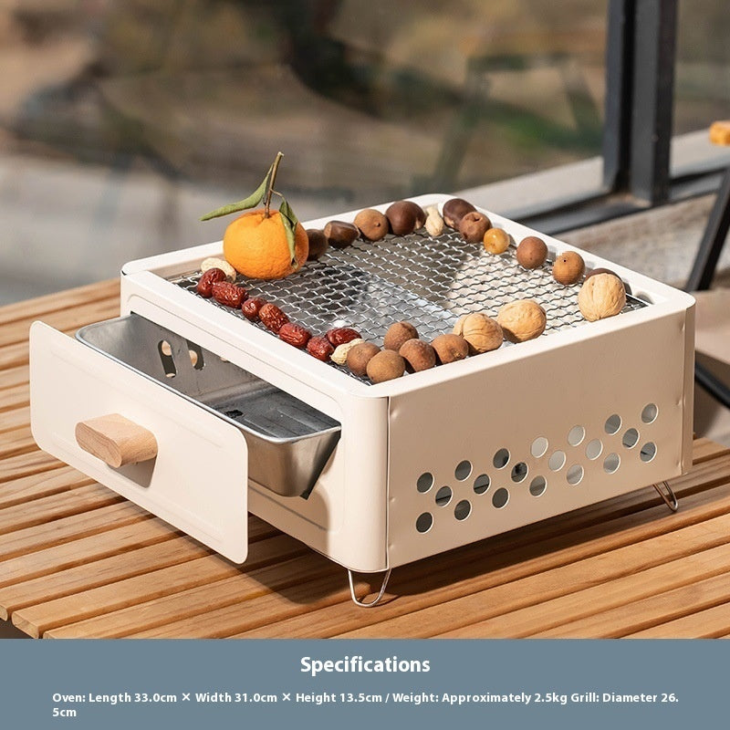 Square Outdoor Courtyard Charcoal Barbecue Grill