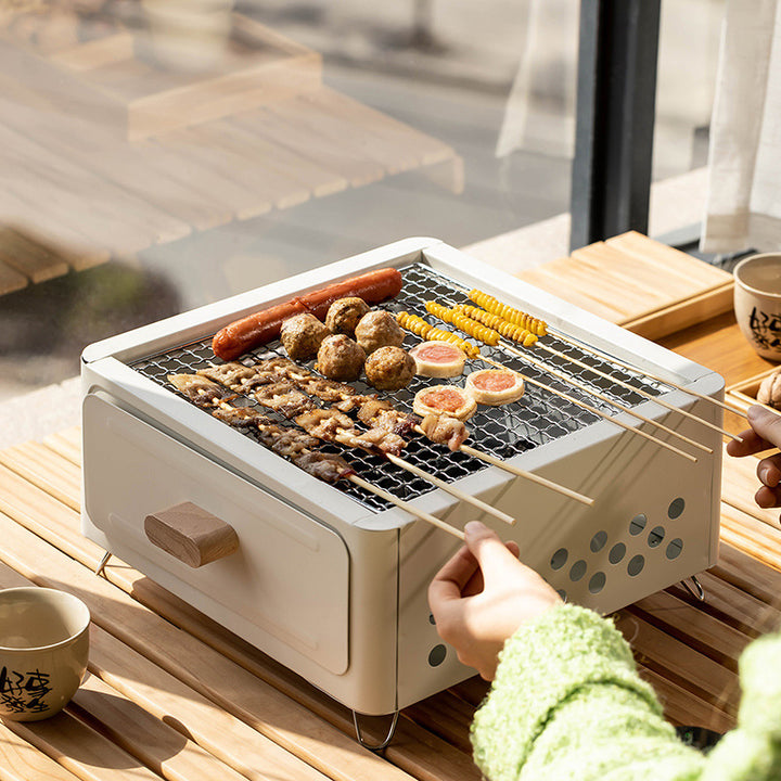 Square Outdoor Courtyard Charcoal Barbecue Grill