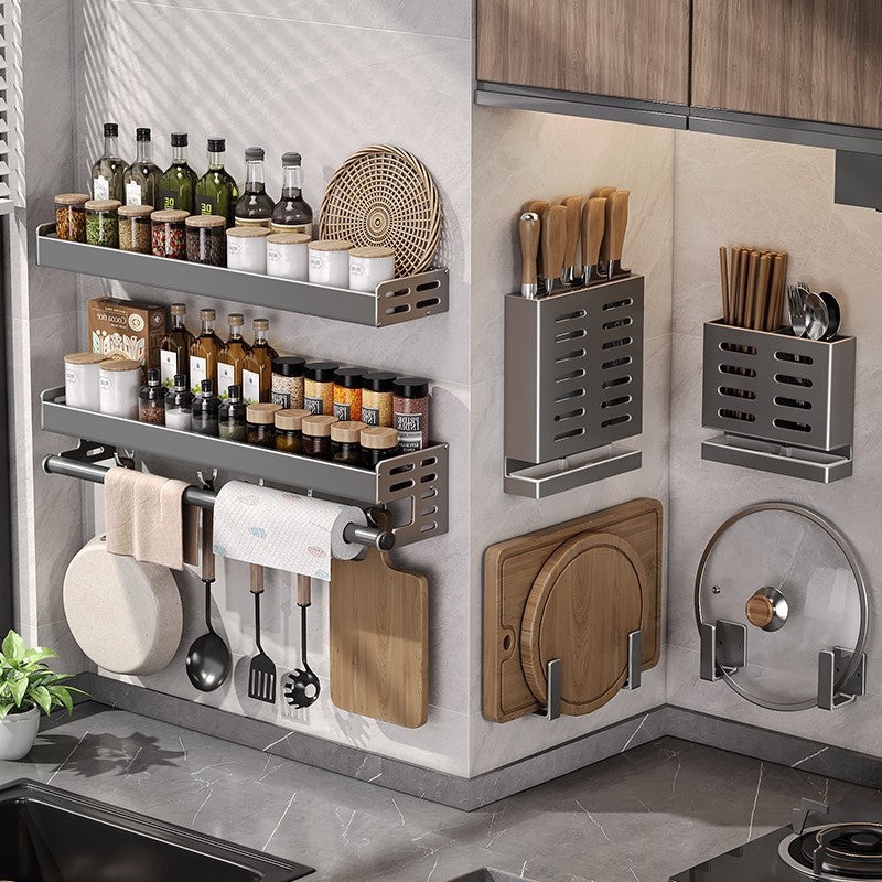 Gun Gray Kitchen Storage Rack