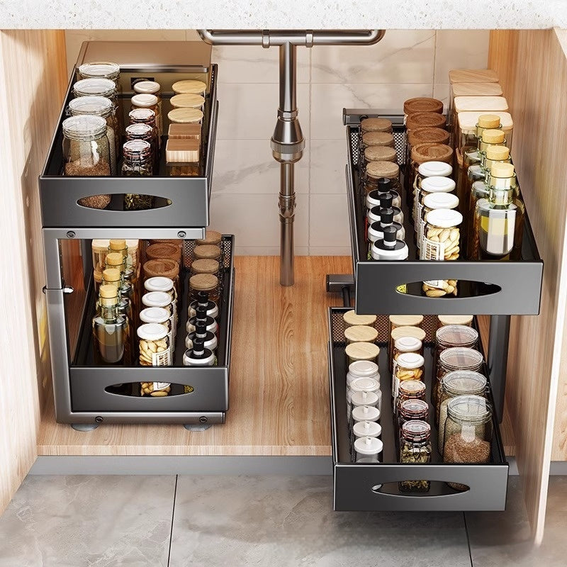 Double-layer Kitchen Cabinet Spice Jar