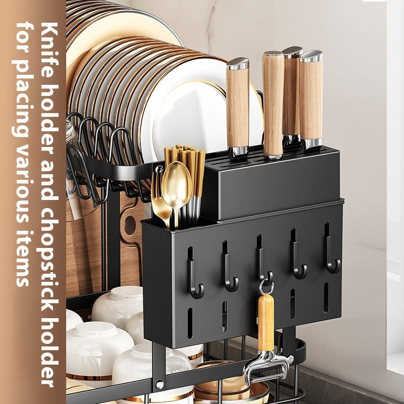 Self-draining Multi-functional Storage Rack