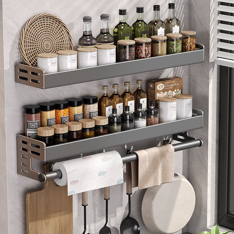 Gun Gray Kitchen Storage Rack