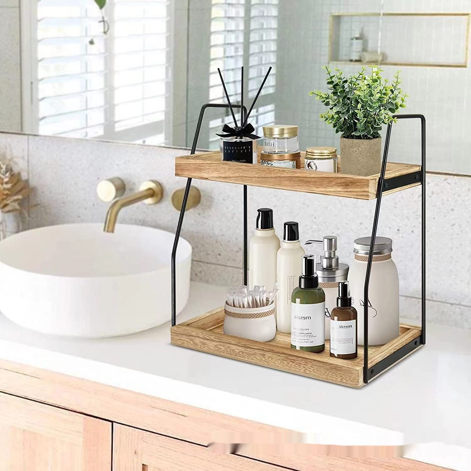 Wooden Kitchen Seasoning Storage Rack