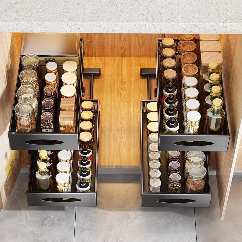 Double-layer Kitchen Cabinet Spice Jar