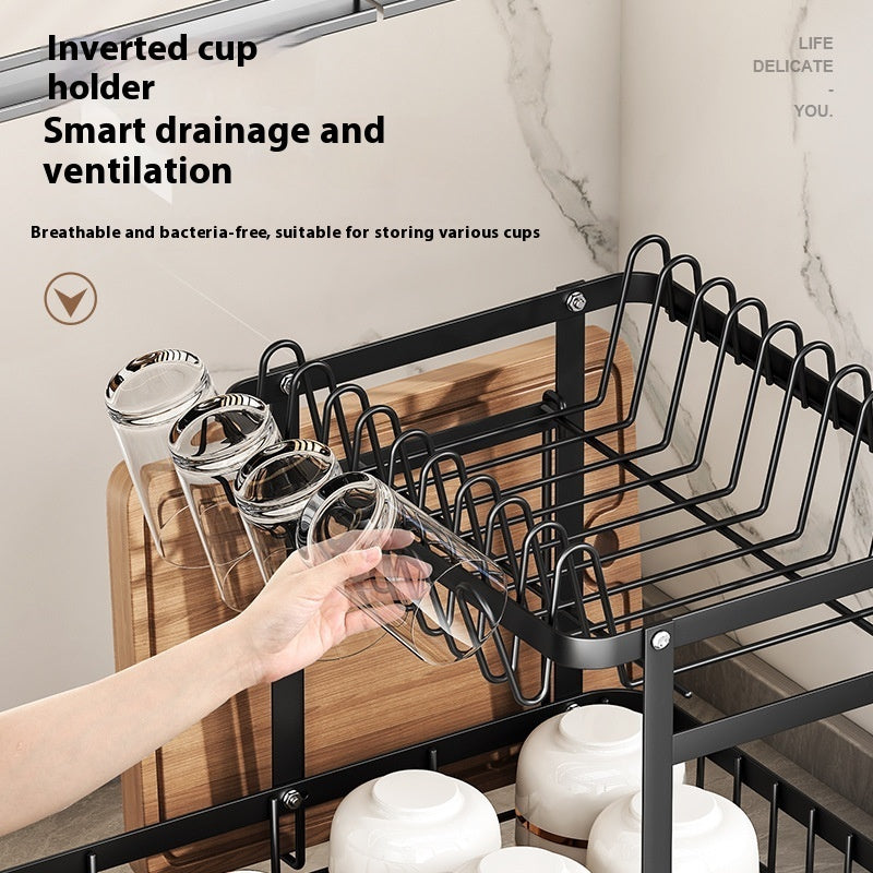 Self-draining Multi-functional Storage Rack