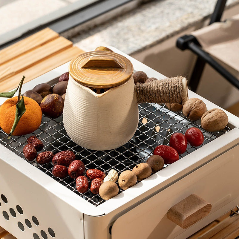 Square Outdoor Courtyard Charcoal Barbecue Grill