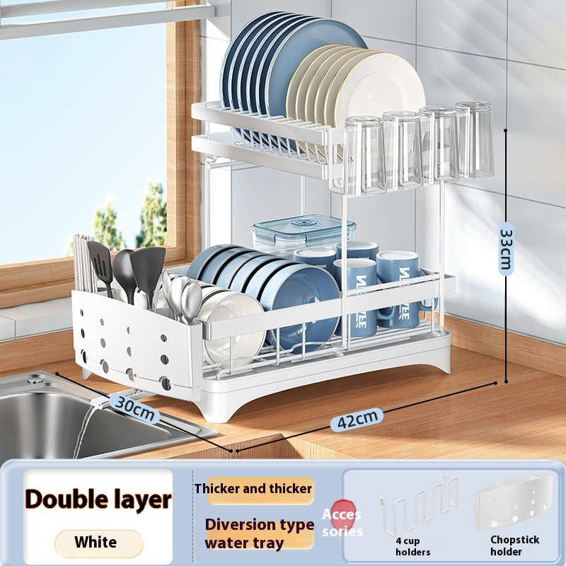 Kitchen Dish Tableware Flat Storage Rack