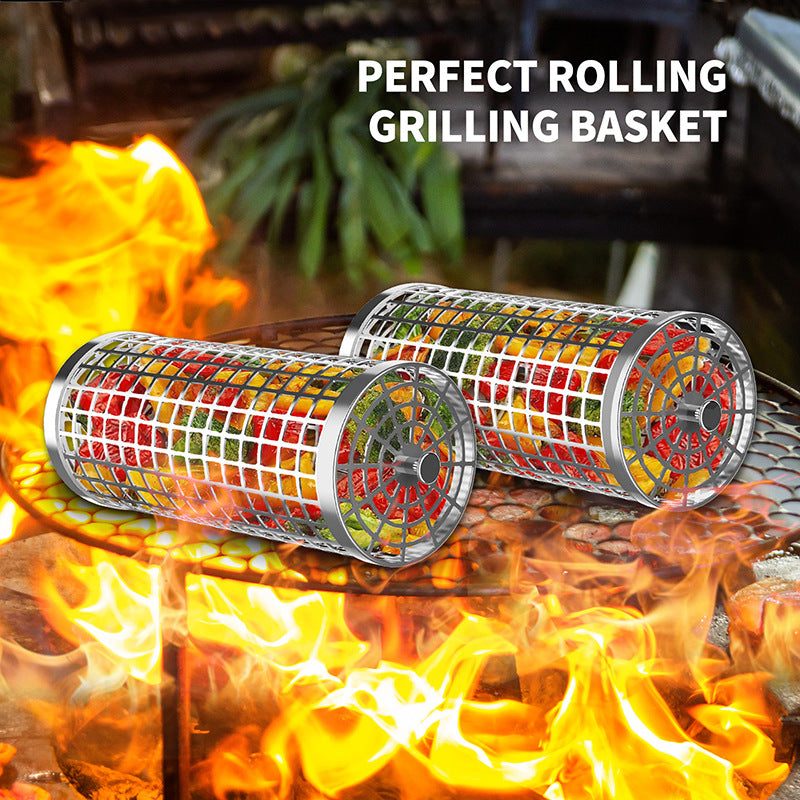 Portable Barbecue Net Rolling Grill