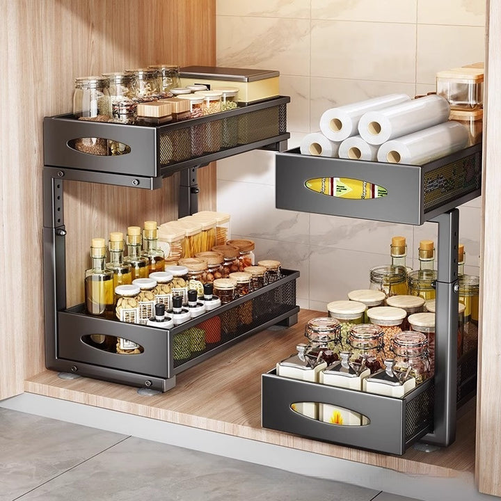 Double-layer Kitchen Cabinet Spice Jar