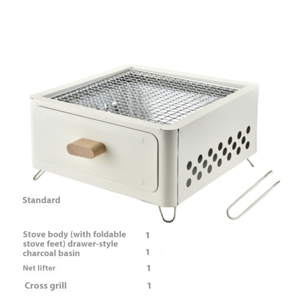 Square Outdoor Courtyard Charcoal Barbecue Grill