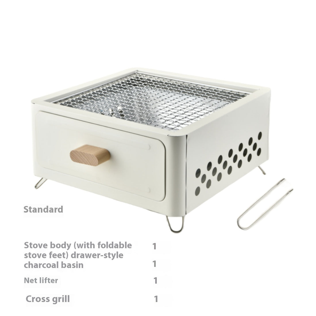 Square Outdoor Courtyard Charcoal Barbecue Grill