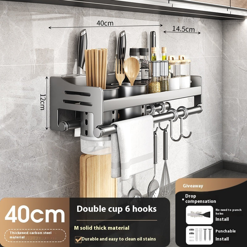Kitchen Multifunctional Wall Mount Storage Rack