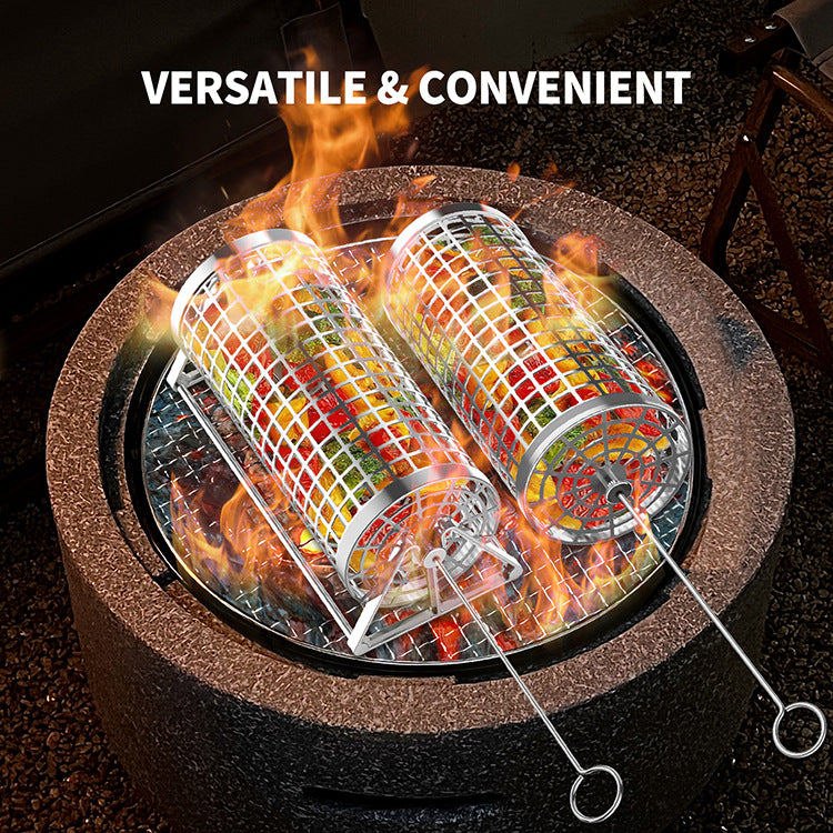 Portable Barbecue Net Rolling Grill