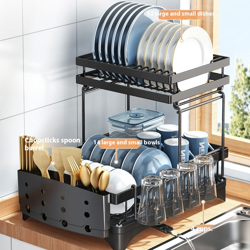 Kitchen Dish Tableware Flat Storage Rack