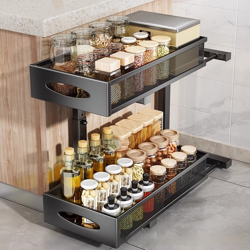 Double-layer Kitchen Cabinet Spice Jar