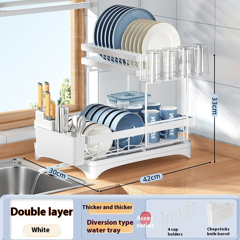 Kitchen Dish Tableware Flat Storage Rack