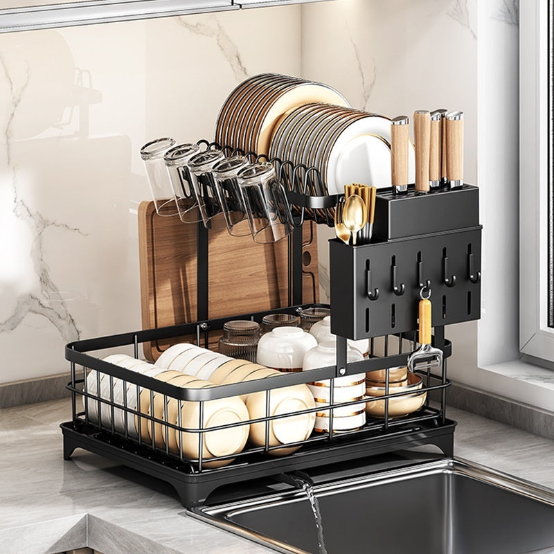 Self-draining Multi-functional Storage Rack