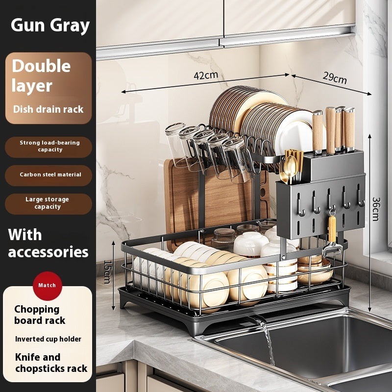 Self-draining Multi-functional Storage Rack